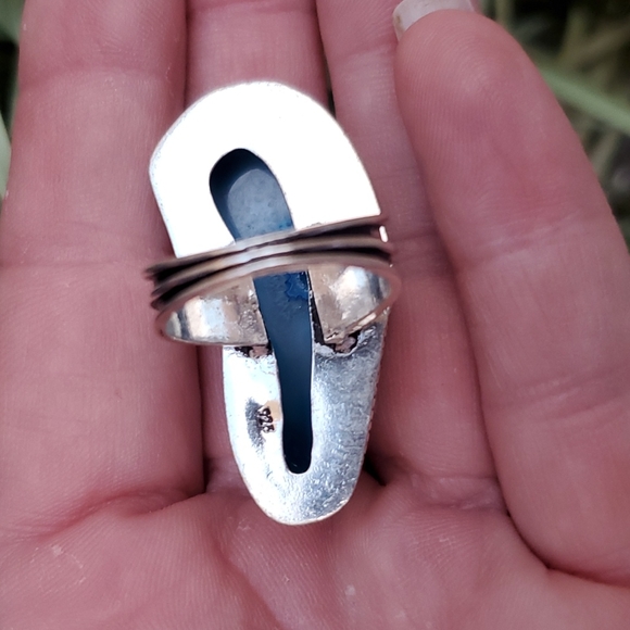 New Overzized Solar Quartz Agate 925 Silver Statement Ring. - Picture 15 of 16